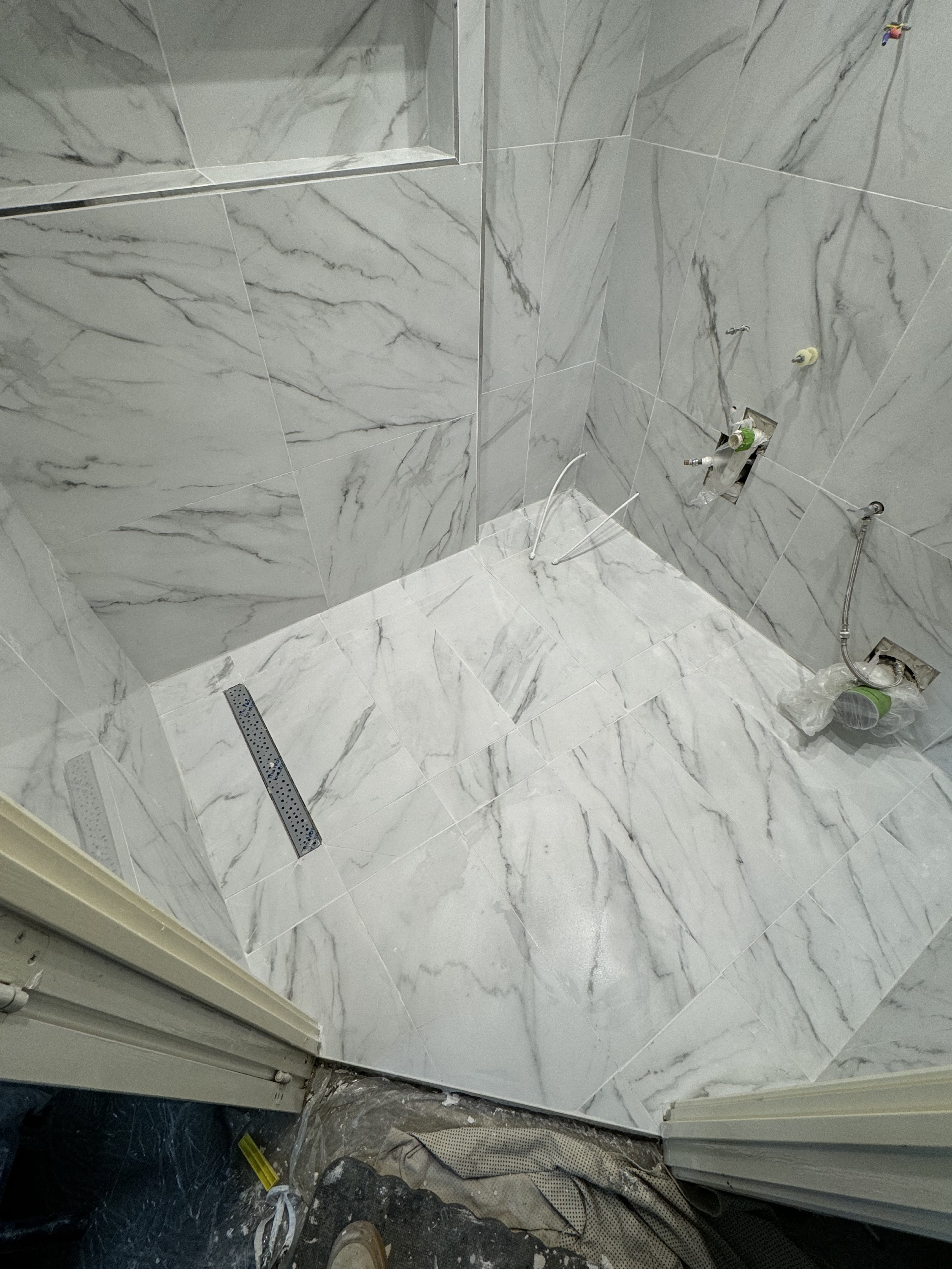 Before walk-in shower renovation